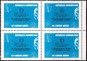 Bloque 4 - 10c - REPUBLICA DOMINICANA-1976-50º Aniversario Radio Club Dominicano